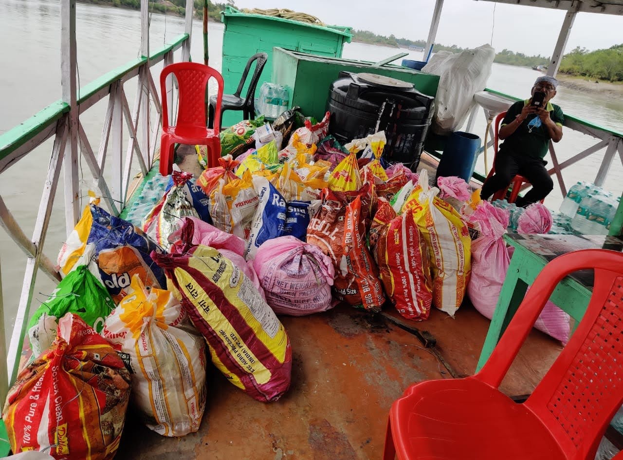 Bags of supplies prepared for Hindol rural support